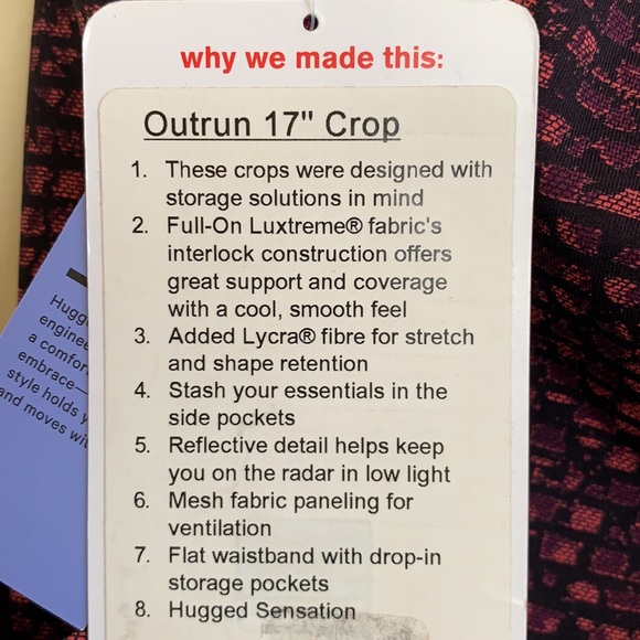 Lululemon NWT Outrun 17” Crop 4 - Picture 3 of 14